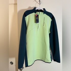 NWT Under Armour Golf Storm Fleece Light Green and Teal Quarter Zip